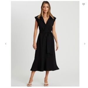 Calli Harley Midi Black Dress - Size 08 AU / US 04 / Small